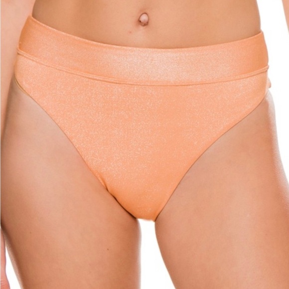 NWT PQ Swim Citrine Collection High Waist Bikini Bottom in Citrine Style Teeny‎ - Picture 1 of 9